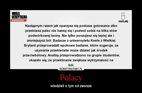 Polacy – wiedzieli o tym od zawsze 