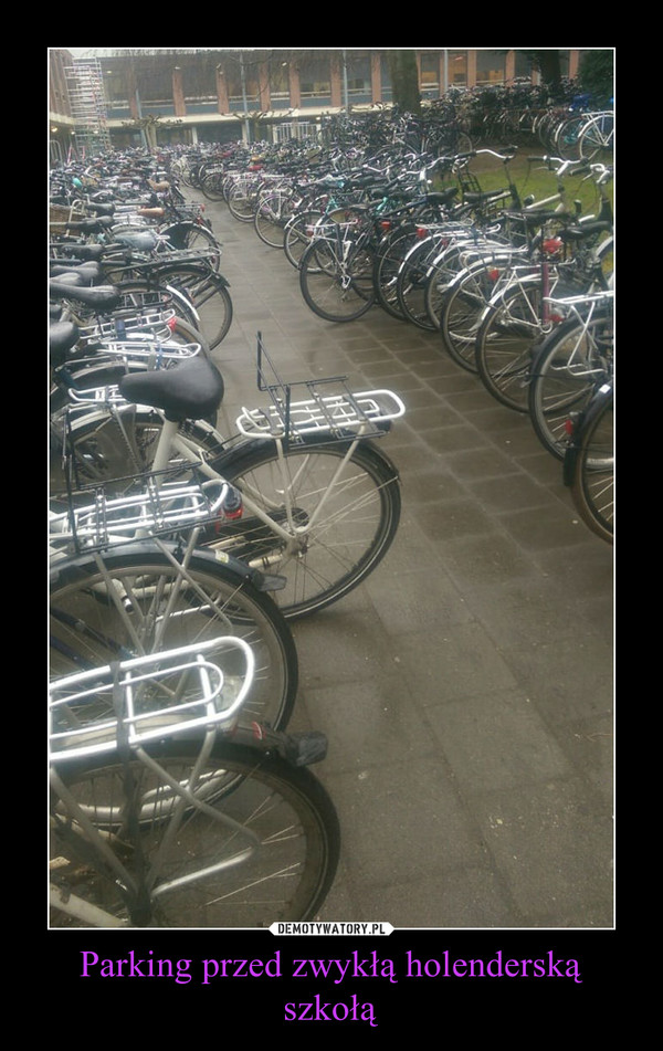 Parking przed zwykłą holenderską szkołą
