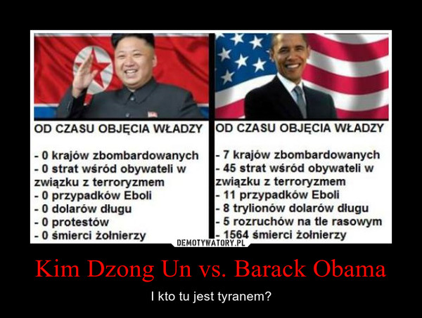 Kim Dzong Un vs. Barack Obama – I kto tu jest tyranem? 