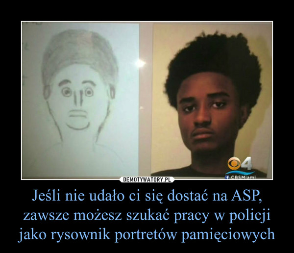 Jeśli nie udało ci się dostać na ASP, zawsze możesz szukać pracy w policji jako rysownik portretów pamięciowych –  