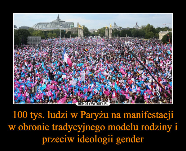 100 tys. ludzi w Paryżu na manifestacji w obronie tradycyjnego modelu rodziny i przeciw ideologii gender