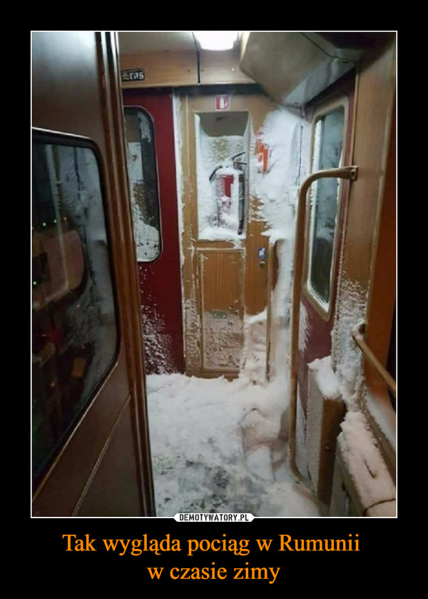 Tak wygląda pociąg w Rumunii w czasie zimy –  