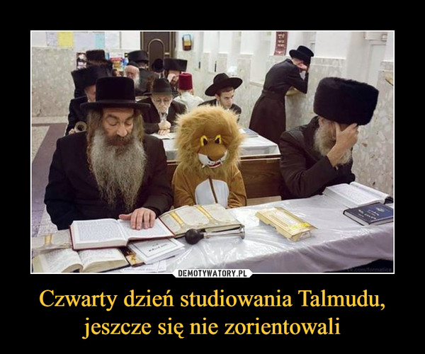 Czwarty dzień studiowania Talmudu, jeszcze się nie zorientowali –  