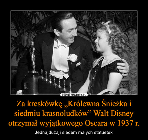 Za kreskówkę „Królewna Śnieżka i siedmiu krasnoludków” Walt Disney otrzymał wyjątkowego Oscara w 1937 r.