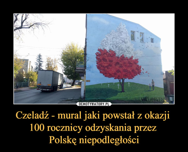 Czeladź - mural jaki powstał z okazji 
100 rocznicy odzyskania przez 
Polskę niepodległości