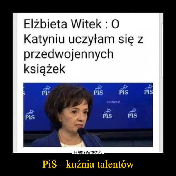 PiS - kuźnia talentów –  Elżbieta Witek : O Katyniu uczyłam się z przedwojennych książek