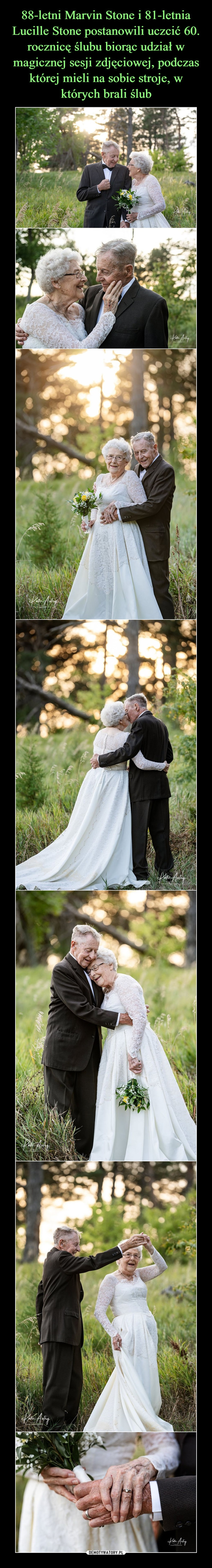 88-letni Marvin Stone i 81-letnia Lucille Stone postanowili uczcić 60. rocznicę ślubu biorąc udział w magicznej sesji zdjęciowej, podczas której mieli na sobie stroje, w których brali ślub