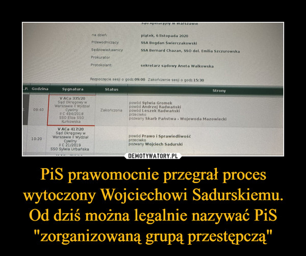 PiS prawomocnie przegrał proces wytoczony Wojciechowi Sadurskiemu. Od dziś można legalnie nazywać PiS "zorganizowaną grupą przestępczą" –  