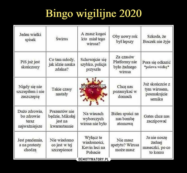 Bingo wigilijne 2020