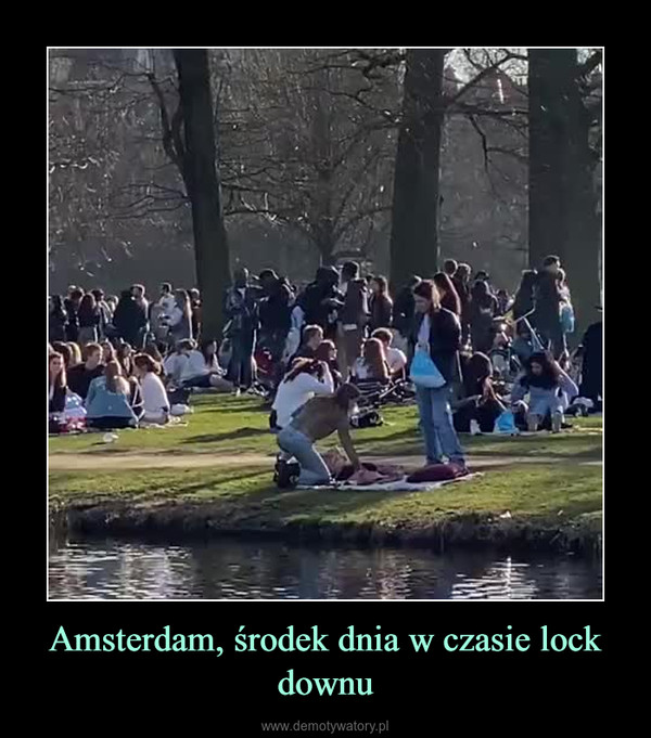 Amsterdam, środek dnia w czasie lock downu –  