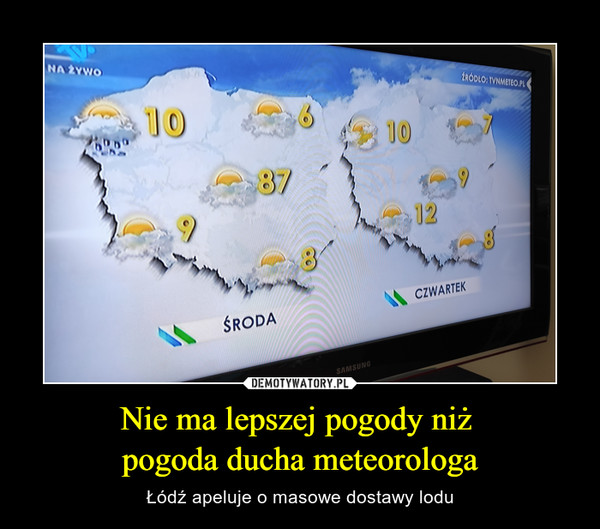 Nie ma lepszej pogody niż pogoda ducha meteorologa – Łódź apeluje o masowe dostawy lodu 