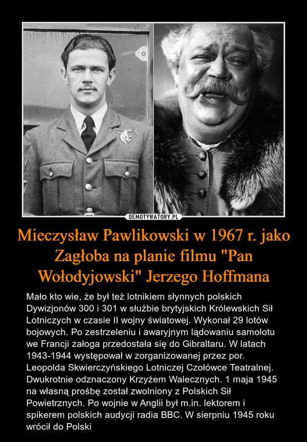 Mieczysław Pawlikowski w 1967 r. jako Zagłoba na planie filmu "Pan Wołodyjowski" Jerzego Hoffmana