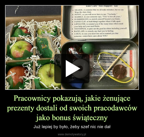 Pracownicy pokazują, jakie żenujące prezenty dostali od swoich pracodawców jako bonus świąteczny – Już lepiej by było, żeby szef nic nie dał 