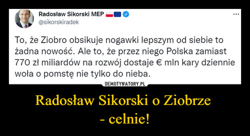 Radosław Sikorski o Ziobrze 
- celnie!