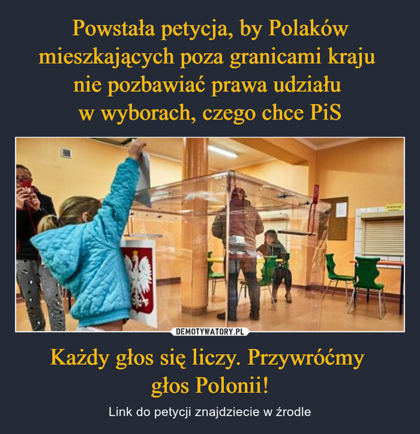 Każdy głos się liczy. Przywróćmy głos Polonii! – Link do petycji znajdziecie w źrodle WWE