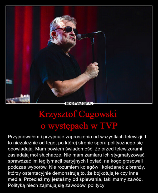 Krzysztof Cugowski 
o występach w TVP
